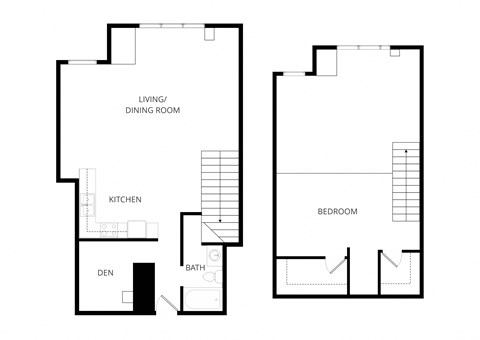 Floor plan for 2 beds, 1 bath, 899 sqft